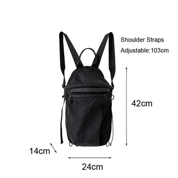 Qfdian Women's Waterproof Nylon Backpack Lightweight Travel Leisure Fashion Large Capacity Sport Gym Bag With Zipper